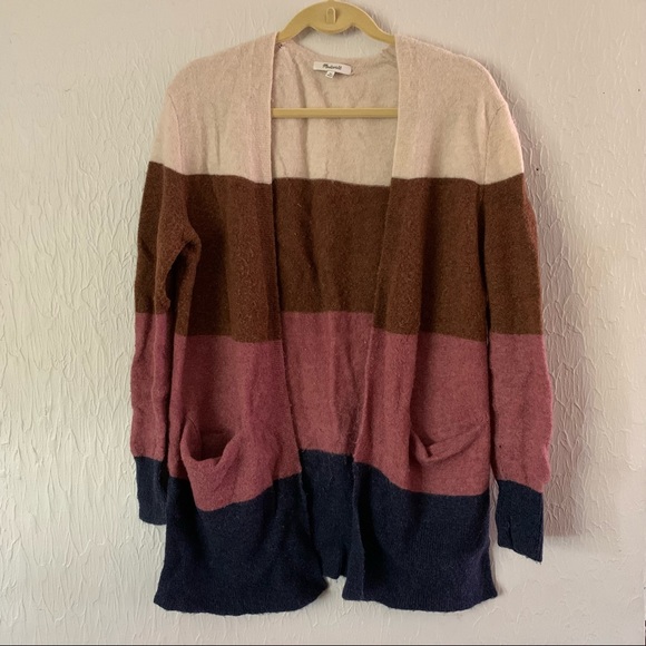 MADEWELL Blended Wool Kent Striped Cardigan Sweater XS - Picture 5 of 10